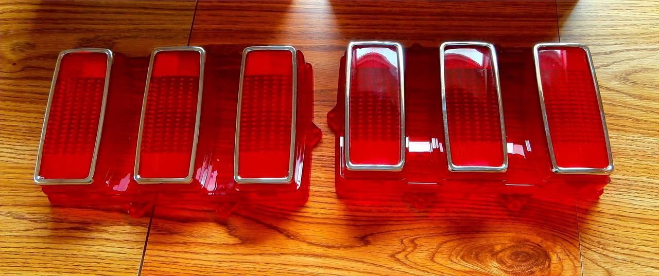 1969 Ford Mustang Tail Light Lens and Outer Bezels KIT New