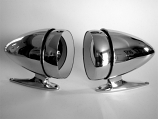 1965-68 Ford Mustang / Shelby Bullet Style Short Base Mirror Kit One Pair New     