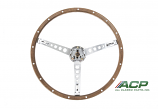 1965-1966 Ford Mustang Steering Wheel Deluxe Woodgrain Wheel W/ Kit New Repro